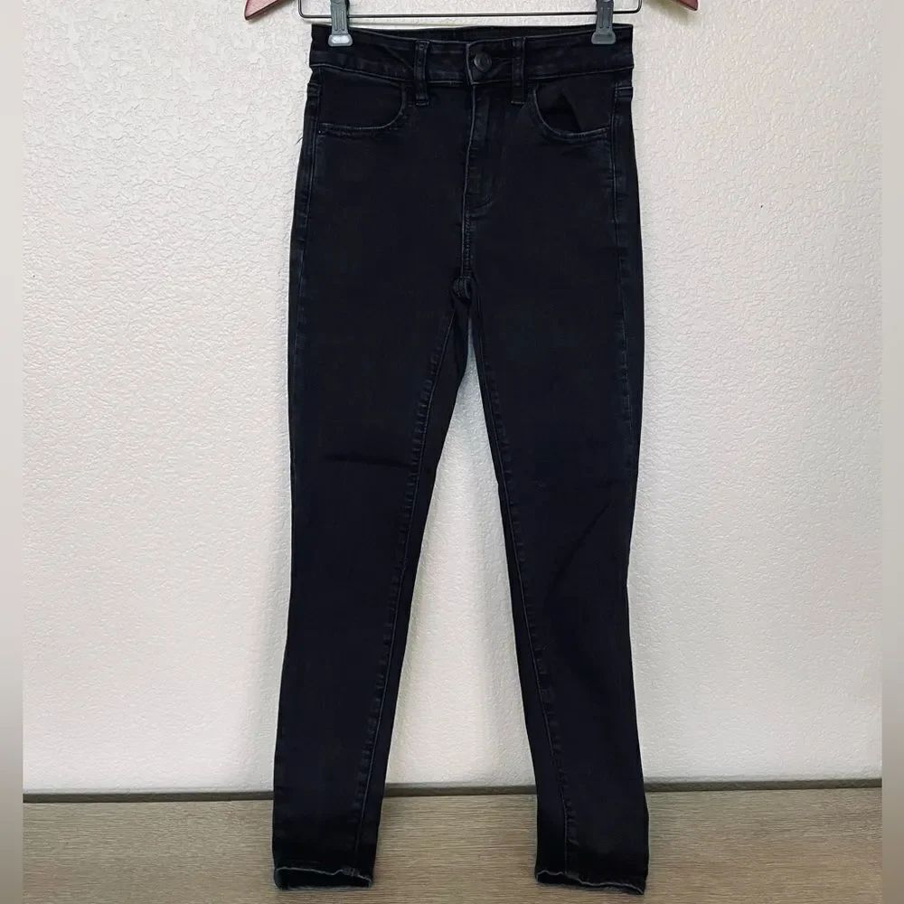 American Eagle Black Denim Next Level Stretch Skinny Jeans 2
